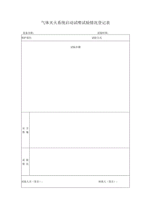 气体灭火系统启动试喷试验情况登记表.docx