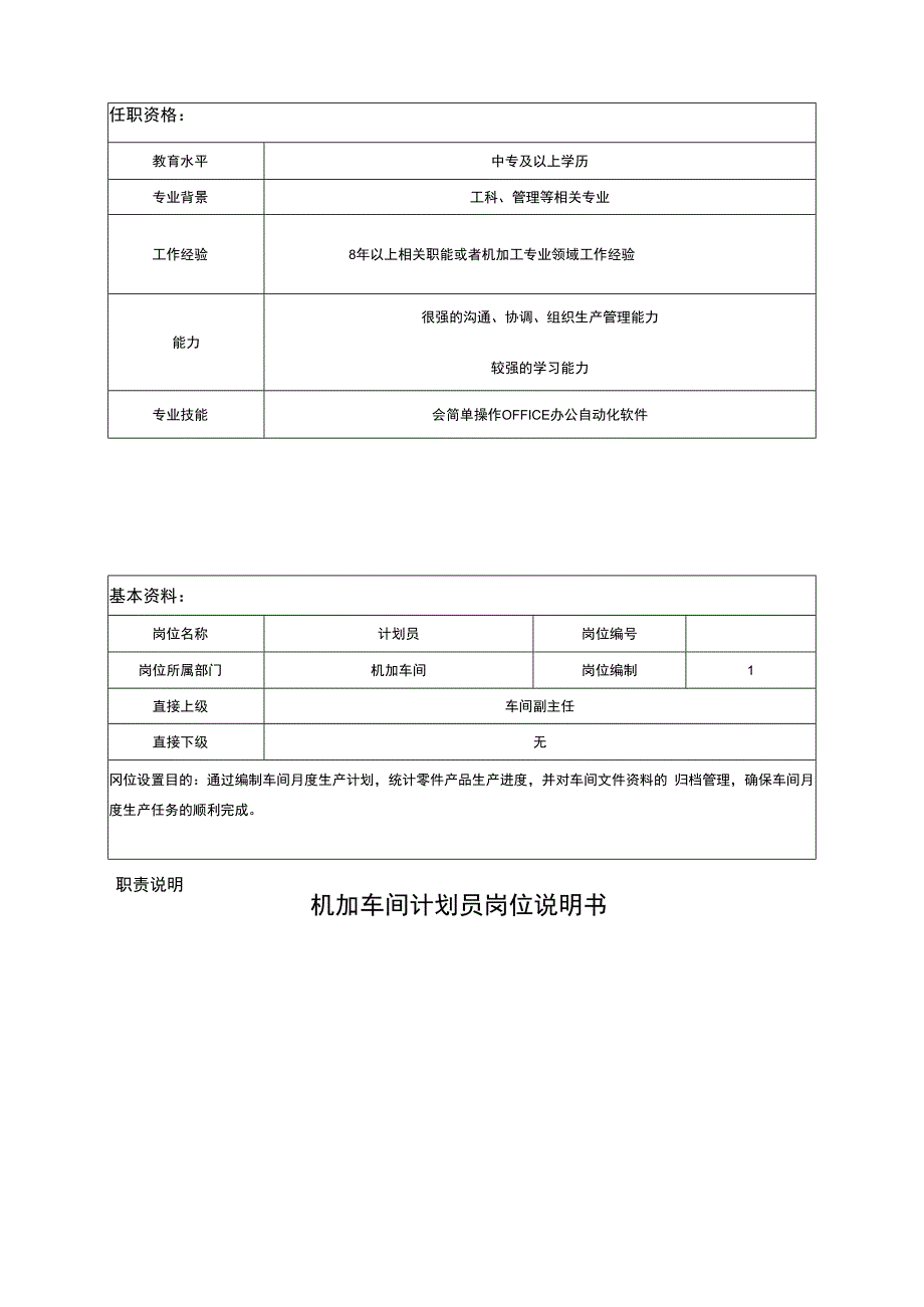 机加工车间岗位说明书.docx_第2页