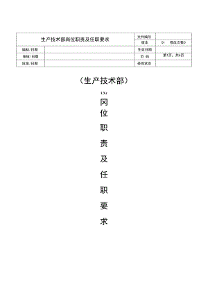 生产技术部岗位职责及任职要求.docx