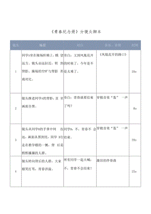 视频拍摄分镜头脚本5份.docx