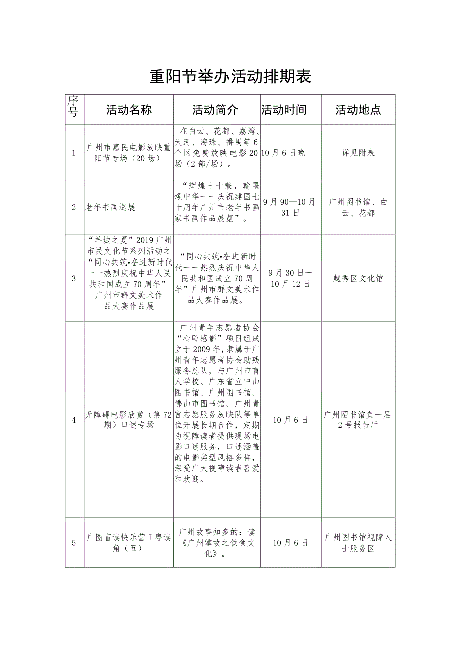 重阳节举办活动排期表.docx_第1页