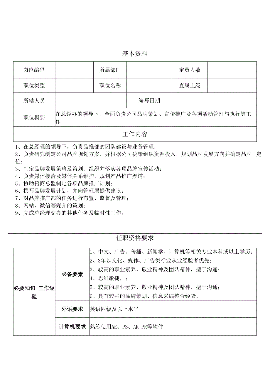 品牌推广总监工作说明书.docx_第2页