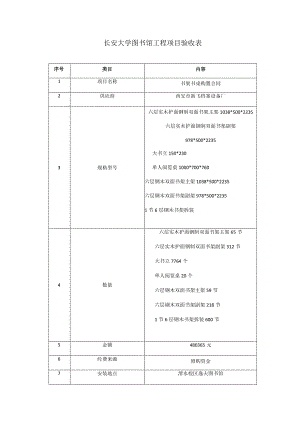 长安大学图书馆工程项目验收表.docx