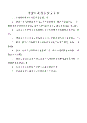 计量科副科长安全职责.docx