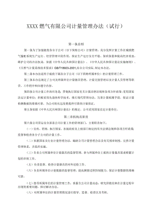 燃气有限公司计量管理办法（试行）.docx