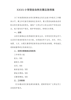 小学突发自然灾害应急预案.docx