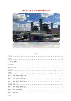 燃气机组发电机设备检修标准指导.docx