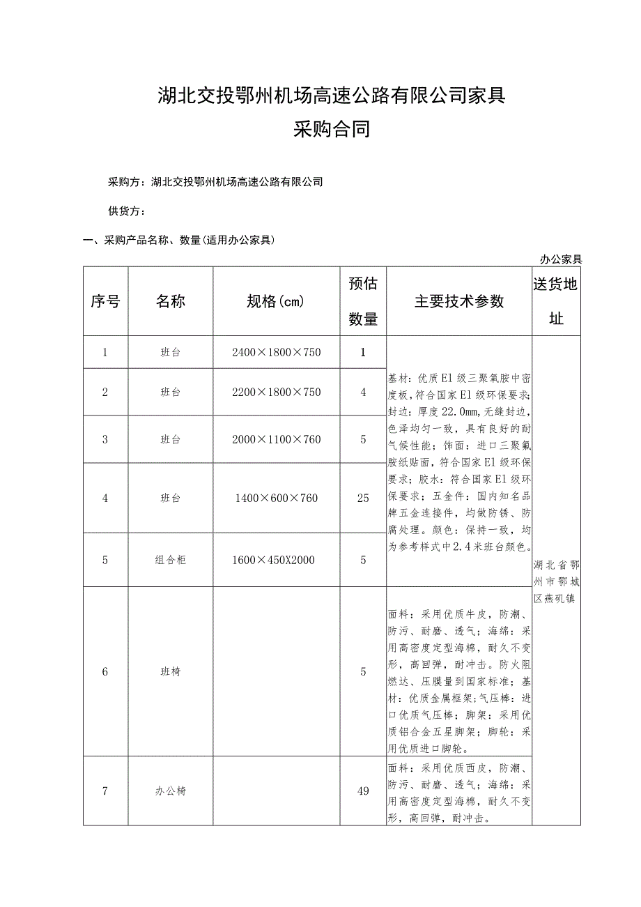 湖北交投鄂州机场高速公路有限公司家具采购合同.docx_第2页