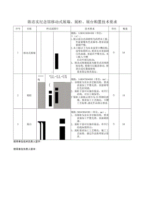 陈忠实纪念馆移动式展墙、展柜、展台购置技术要求.docx