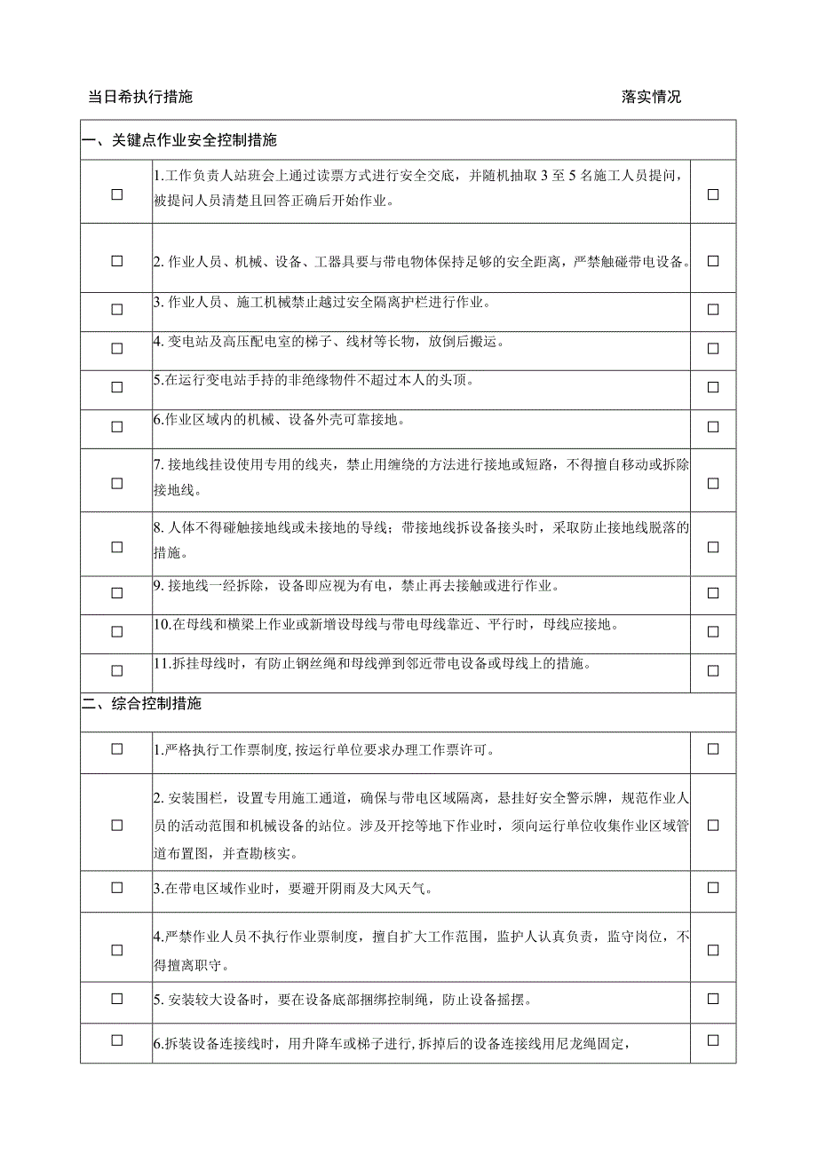 每日站班会及风险控制措施检查记录表.docx_第2页