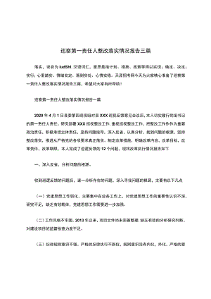 巡察第一责任人整改落实情况报告三篇.docx