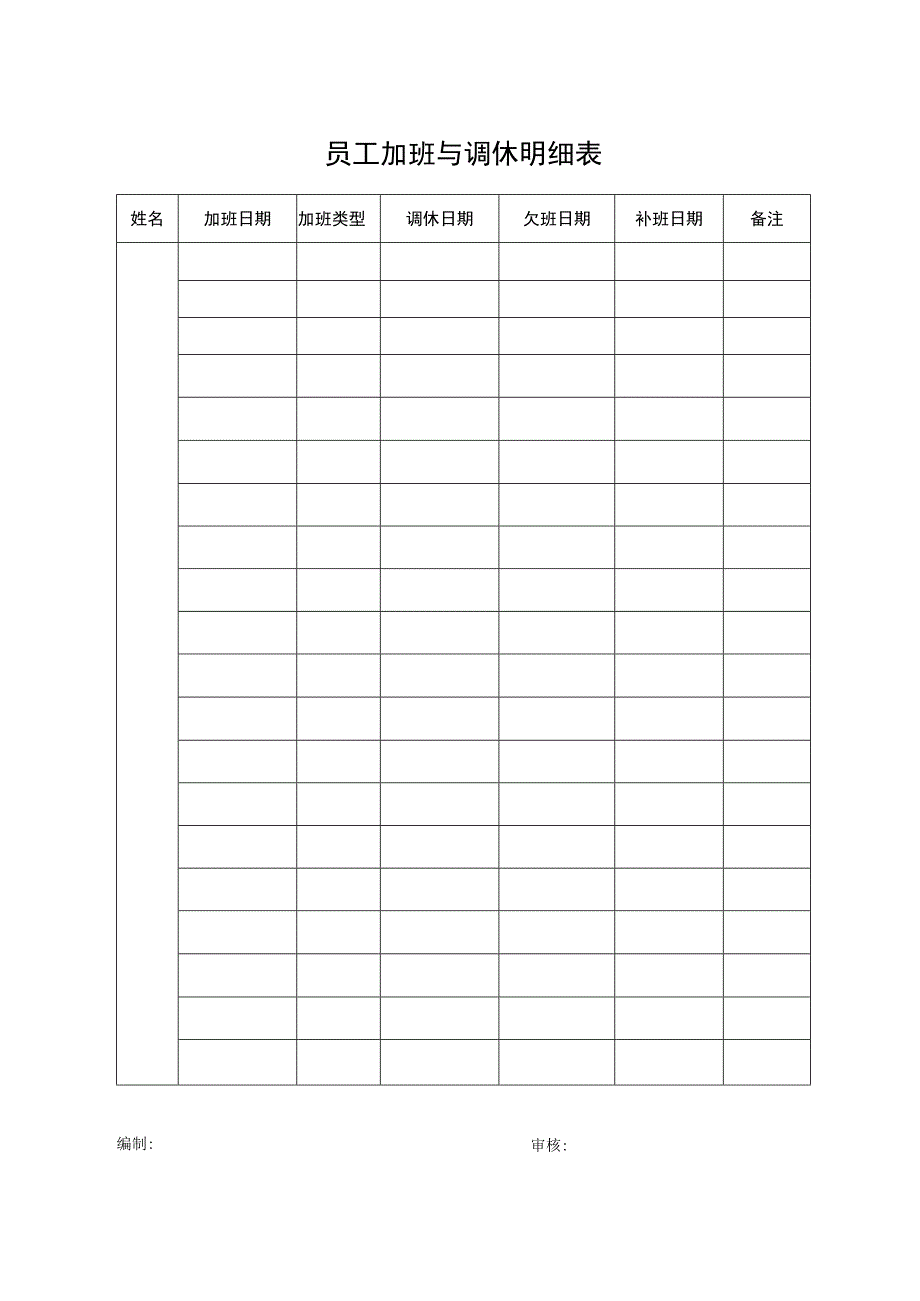 员工加班与调休明细表.docx_第1页