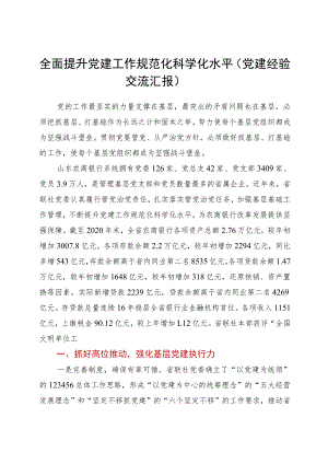 全面提升党建工作规范化科学化水平（党建经验交流汇报）.docx