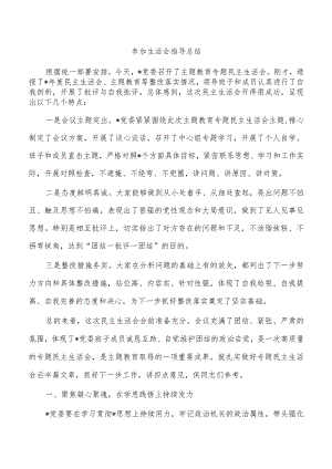 参加生活会指导总结.docx