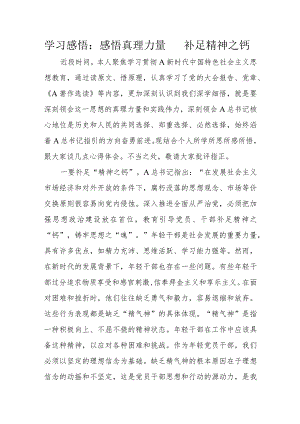 学习感悟：感悟真理力量补足精神之钙.docx