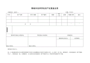 内蒙古商贸职业学院 国有资产处置鉴定表.docx