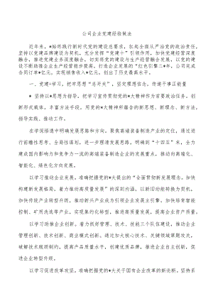 公司企业党建经验做法.docx