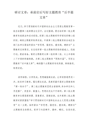 研讨文章：承前启后写好主题教育“后半篇文章”.docx