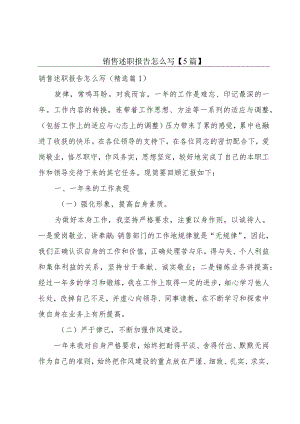 销售述职报告怎么写【5篇】.docx