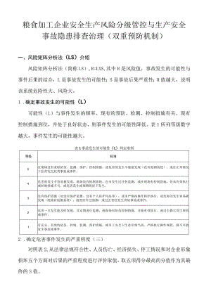 粮食加工企业安全生产风险分级管控与生产安全事故隐患排查治理(双重预防机制).docx