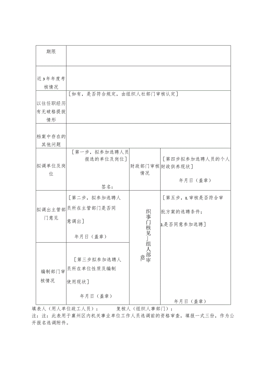 襄州区机关事业单位工作人员选聘审核表.docx_第2页