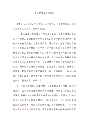 副书记现实表现材料 .docx