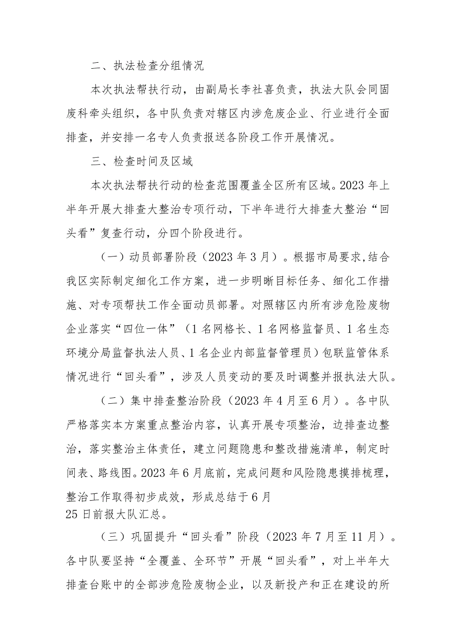 生态环境局XX区分局2023年度严厉打击危险废物环境违法犯罪专项帮扶行动方案.docx_第2页