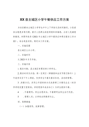 XX县主城区小学午餐供应工作方案.docx