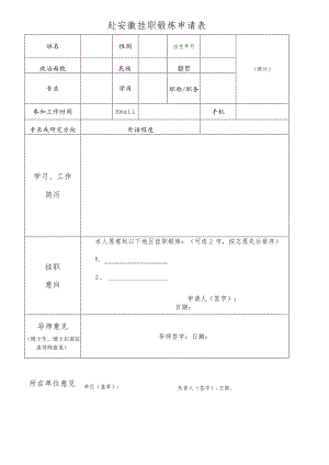 赴安徽挂职锻炼申请表.docx