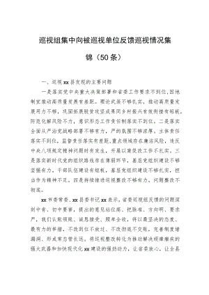 巡视组集中向被巡视单位反馈巡视情况集锦（50条）.docx