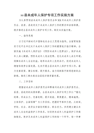 xx县未成年人保护专项工作实施方案.docx