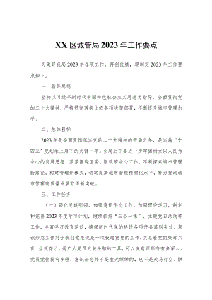 XX区城管局2023年工作要点.docx