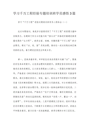 学习千万工程经验专题培训班学员感悟3篇.docx