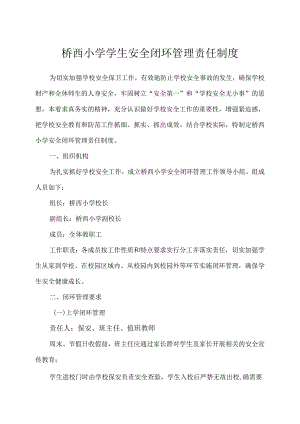 桥西小学学生安全闭环管理责任制度.docx