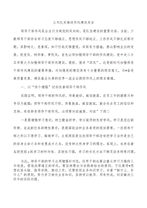 公司扎实推进作风建设发言.docx