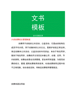 六班班费收支管理制度.docx