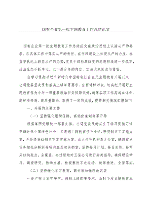 国有企业第一批主题教育工作总结范文.docx