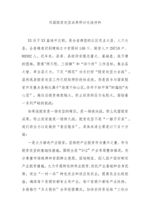 巩固脱贫攻坚成果研讨交流材料 .docx