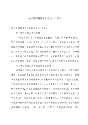 关于教师研修工作总结（18篇）.docx