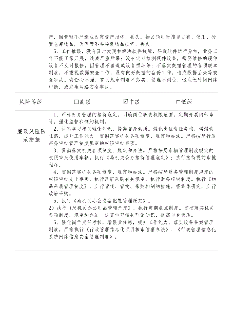 X县生态环境部门综合办公室干部个人岗位廉政风险点排查登记表.docx_第2页