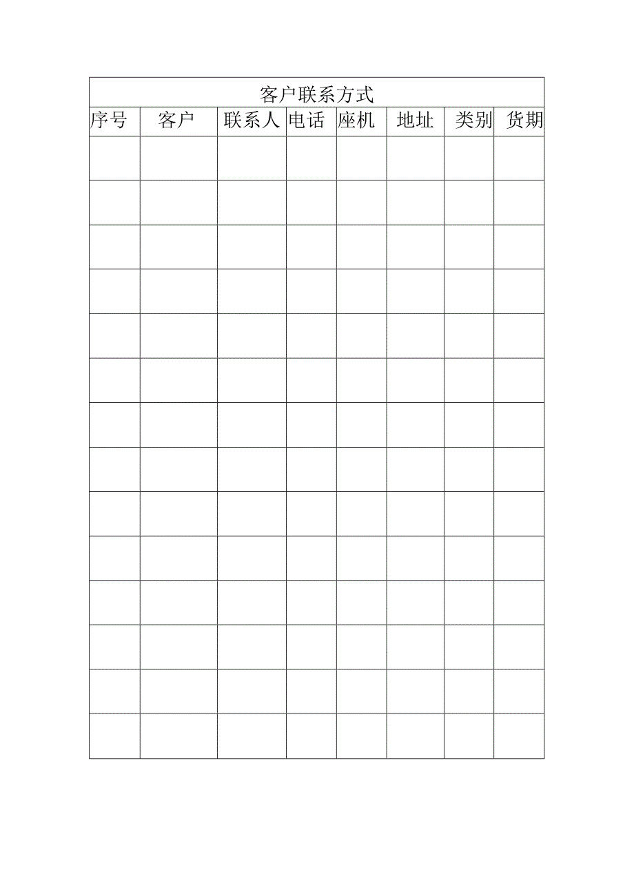 客户联系方式表 .docx_第1页