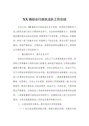 XX镇综合行政执法队工作总结.docx