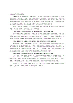 副市长在在县红十字会成立挂牌仪式上的讲话提纲.docx