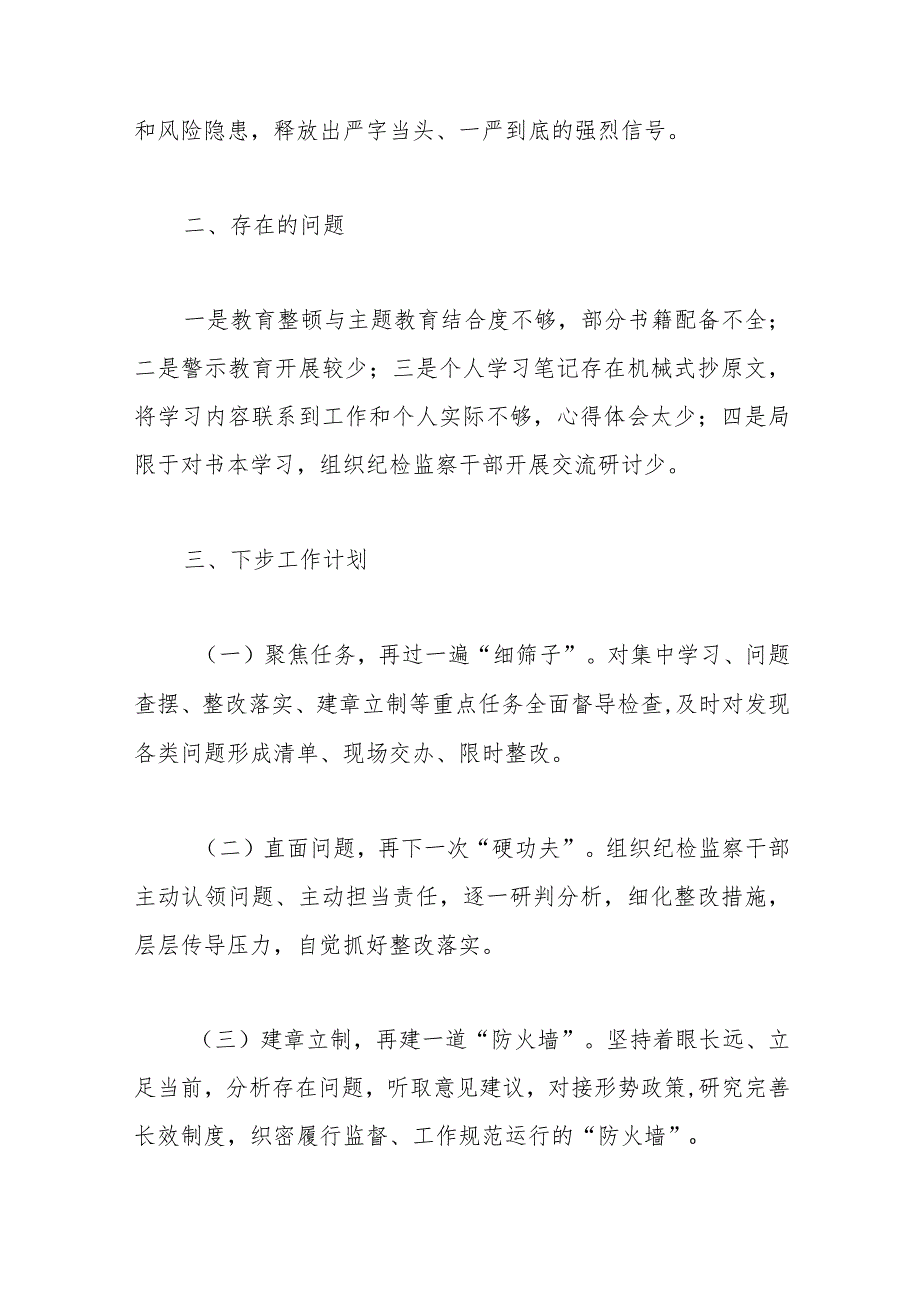 纪检监察干部队伍教育整顿回头看总结报告.docx_第3页