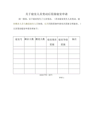 寝室人员变动后星级寝室申请.docx