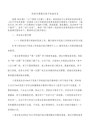 民政反馈意见班子检查发言.docx