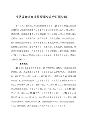 片区规划试点成果观摩交流会汇报材料.docx