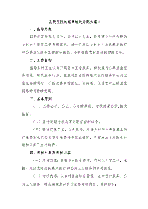 县级医院的薪酬绩效分配方案5.docx