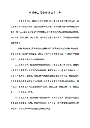 八抓十二项安全培训内容.docx