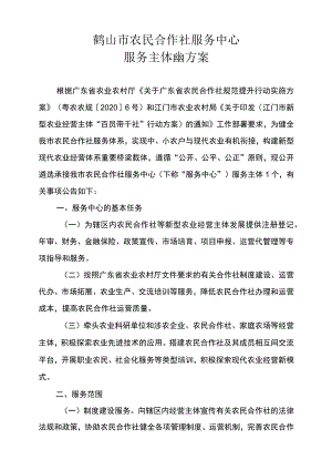 鹤山市农民合作社服务中心服务主体遴选方案.docx